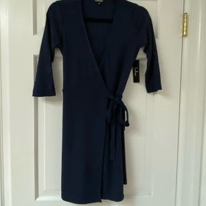 Lulu’s Navy V-Neck Wrap Dress